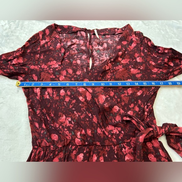 Free People Red Floral Wrap Romper - Picture 7 of 10